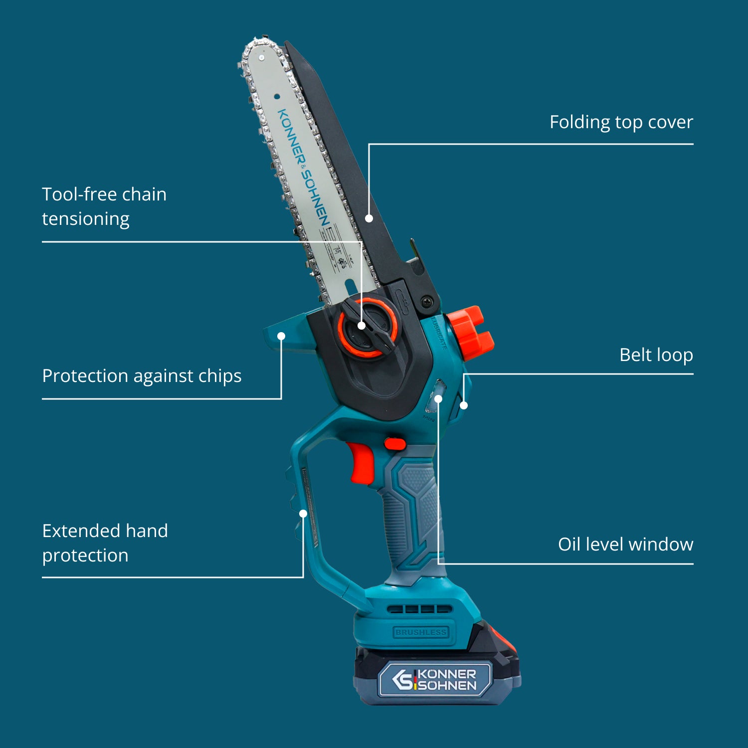 Cordless Mini Chainsaw KS MCS20V-8 Case
