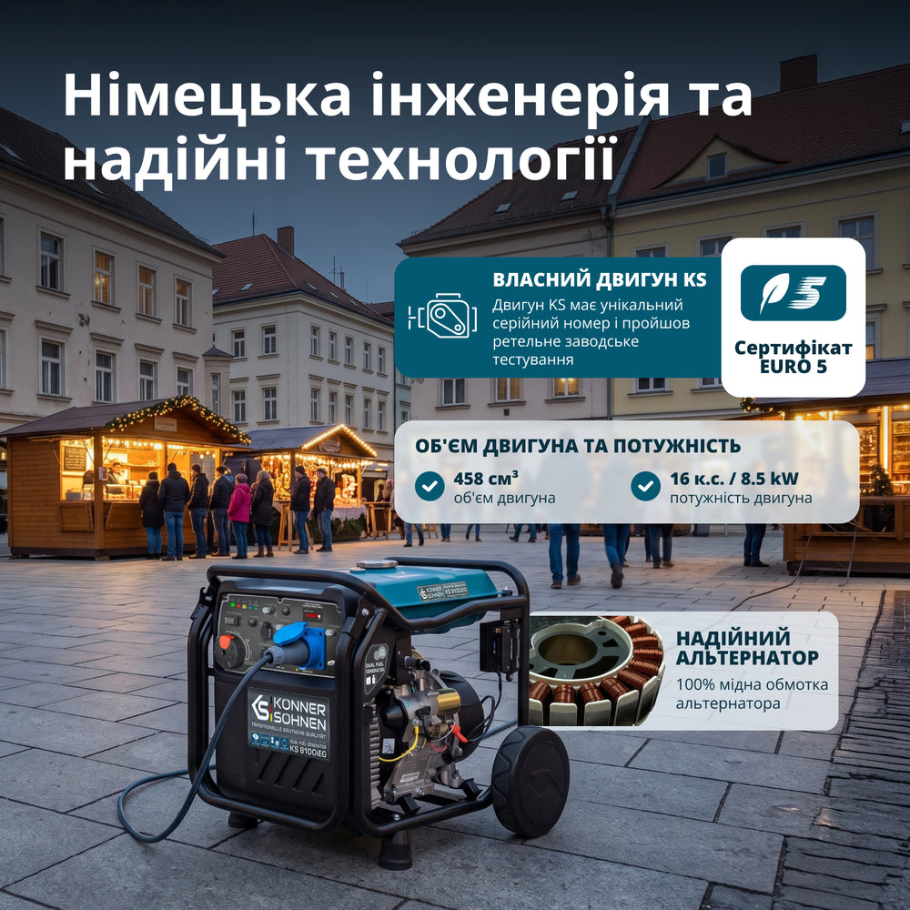 Інверторний генератор на LPG/бензині KS 8100iEG (Відновлений товар – Гарний стан)