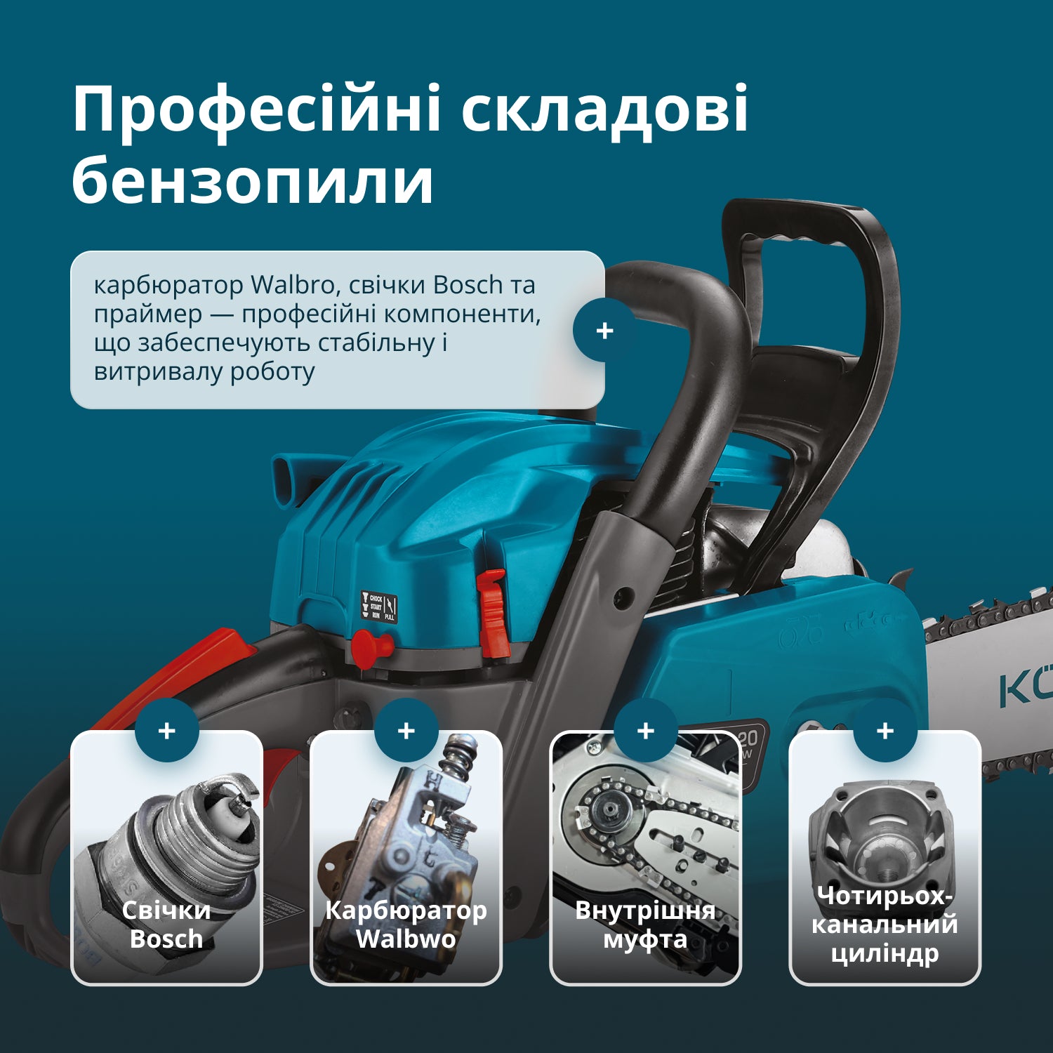 Бензинова пила KS CS40G-20 