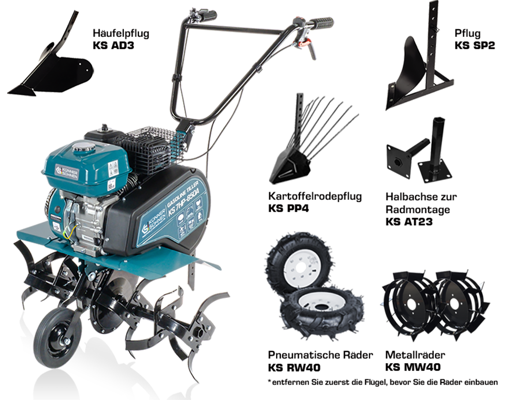 Bensindriven jordfräs KS 7HP-850A